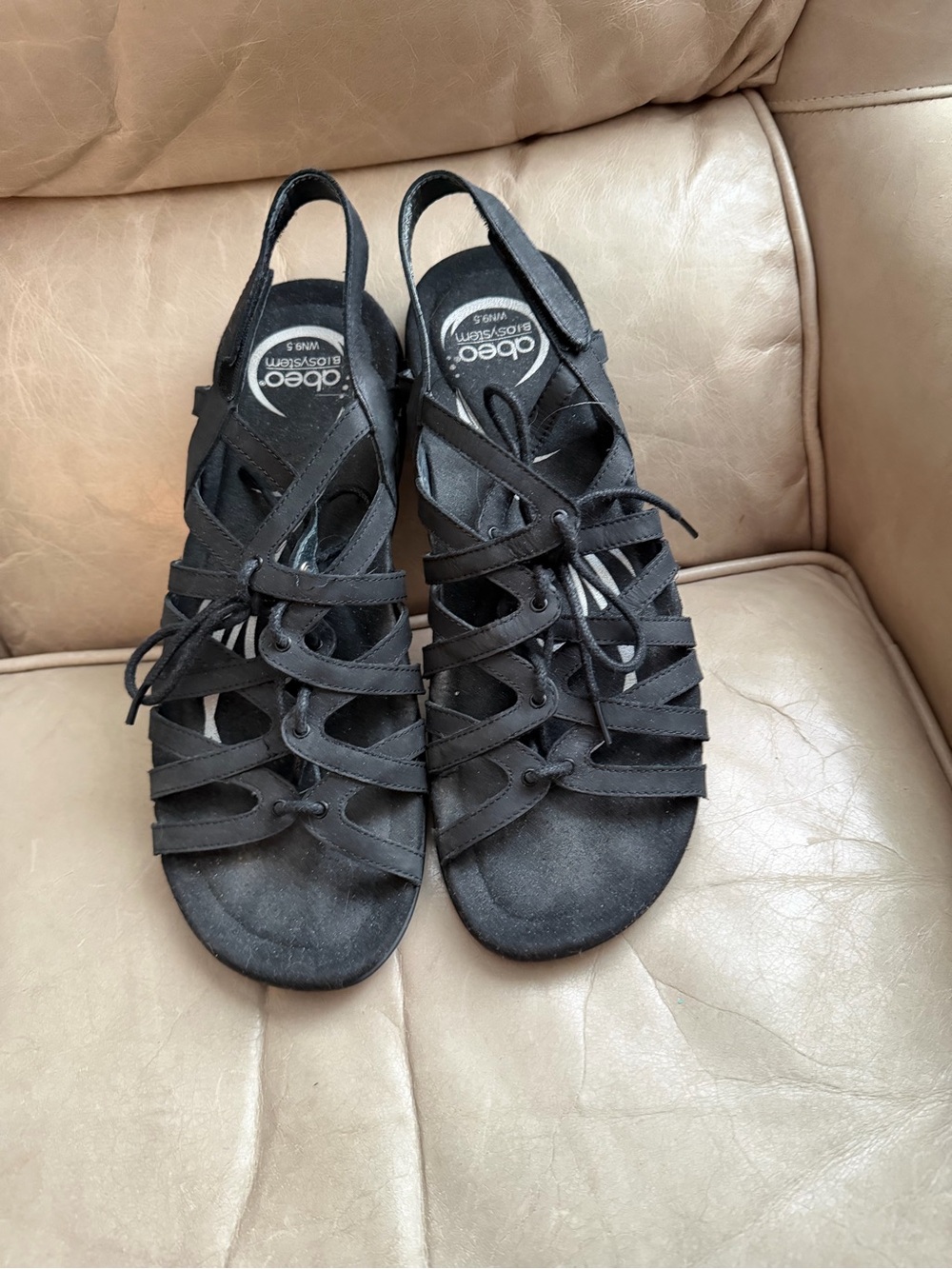 Abeo black adjustable sandals SZ9.5